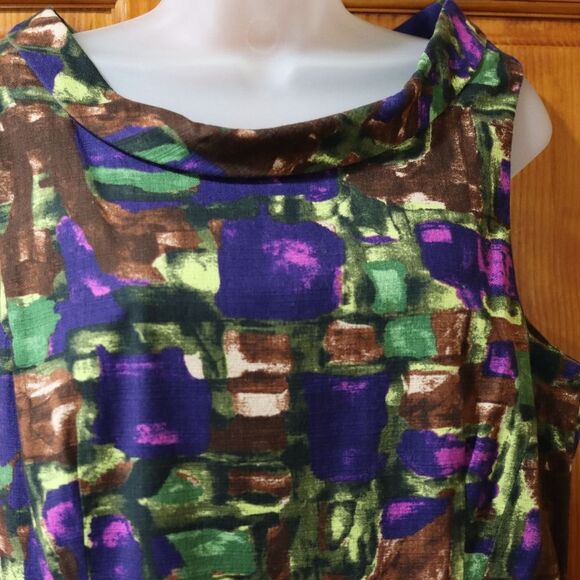 Lavia Colorful Abstract Fit n Flare Mini Dress Large - Picture 4 of 12